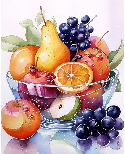 RICUVED Fruit Paint by Numbers for Adults, Grapes Paint by Numbers Kit for Adults Beginners, DIY Acrylic Oil Painting on Canvas Easy for Gift Home Wall Decor 16x20 Inch by RICUVED