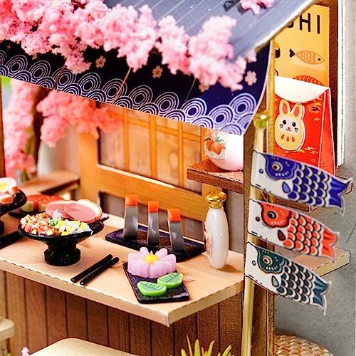 Lannso DIY Dollhouse Miniature Kit, Doll House Kit with Dust Proof Cover, Mini Handmade Wooden Dollhouse Toys for Adult Gift(QT41) - Image 5