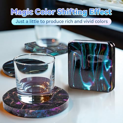 LET'S RESIN Chameleon Flakes and 12-Color UV Resin with All-Inclusive Keychain Making Kit - Image 4