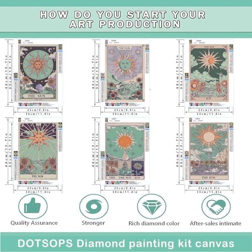 DOTSOPS 6 Pack Tarot Cards Diamond Painting Kits Art Adults Painting Kit - Image 2