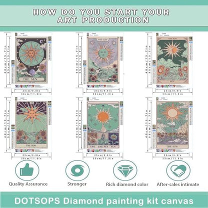 DOTSOPS 6 Pack Tarot Cards Diamond Painting Kits Art Adults Painting Kit - Image 2