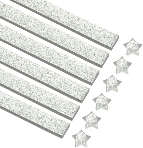 MECCANIXITY 360 Sheets Origami Paper Glitter Stars Papers Beige Fold Paper for Beginner Arts Crafts Projects,0.4 x 9.3 Inch by MECCANIXITY