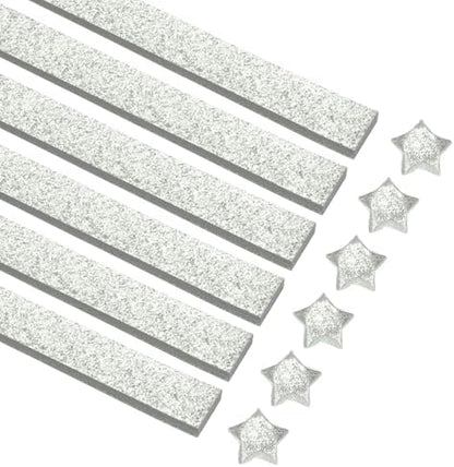 MECCANIXITY 360 Sheets Origami Paper Glitter Stars Papers Beige Fold Paper for Beginner Arts Crafts Projects,0.4 x 9.3 Inch by MECCANIXITY