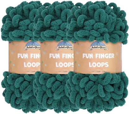 JubileeYarn Fun Finger Loops Yarn - Jade - 3 Skeins by BambooMN