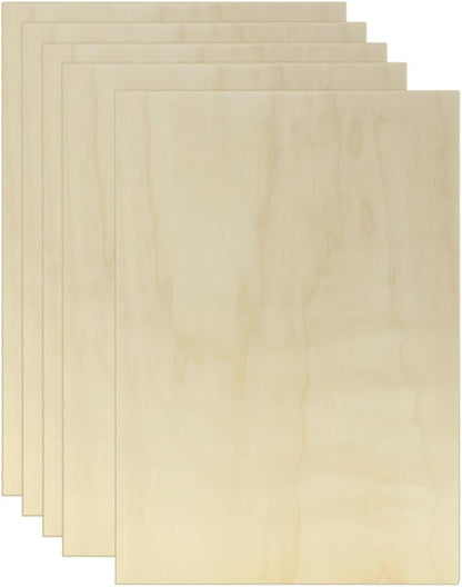 5 Pack Basswood Sheets for Crafts, 12 x 16 x 1/2 Inch 12mm Thin Plywood Sheets Unfinished Bass Wood Boards for Arts and Crafts, Painting, Pyrography, Wood Engraving, Wood Burning, Architectural Models