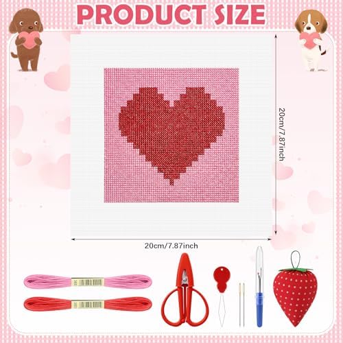 XunYee Needlepoint Canvas Kit, Heart - Image 2