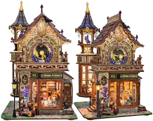 SUNNINO Miniature Dollhouse Kit, Time Magic Club Book Nook Craft for Adults by SUNNINO