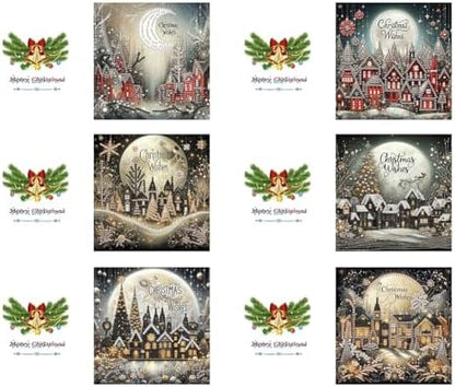 Diamond Art Greeting Cards Kit-6Pcs Diamond Art Cards Special Shaped Diamond Painting Greeting Card Arts Crafts for Christmas Birthday Thanksgiving Day Holiday (Christmas-1) - Image 2
