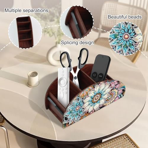 MVVMTOP Diamond Painting Kits Organizer Box, Diamond Art DIY Flowers Special Shape Diamond Partial Mosaic Handmade Making Kit Organizer Box, Home Dining Living Room Tabletop Art Decoration - Image 4