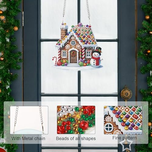 5D DIY Diamond Painting Pendant kit, Candy House Special Handmade Diamond Pendant, Suitable for Home, Window Decoration, Christmas Birthday Creative Gift Preferred - Image 4