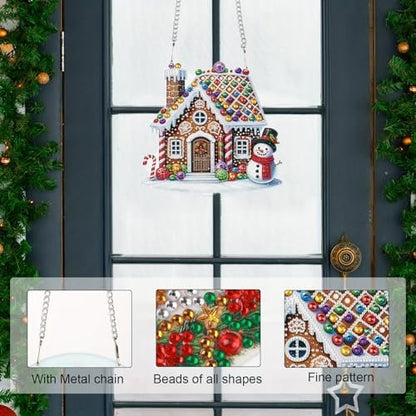 5D DIY Diamond Painting Pendant kit, Candy House Special Handmade Diamond Pendant, Suitable for Home, Window Decoration, Christmas Birthday Creative Gift Preferred - Image 4