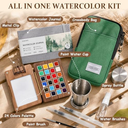 Mini Watercolor Paint Set, 24 Colors Travel Watercolor Set - Image 3