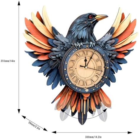 KAAYEE 3D Puzzles for Adults Raven Clock Crow Bird Wooden Puzzle DIY Craft - Image 3