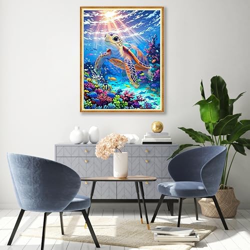 Yunruily Paint by Numbers for Adults - Sea Turtle Adult Paint by Numbers,Sea Turtle Painting by Numbers for Adults for Home Wall Decor and Birthday Gifts 16x20inch - Image 2