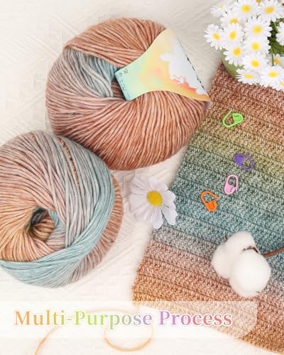 Coopay Yarn for Crocheting & Knitting, Gradient Cake Yarns (Oil Painting) - Image 4