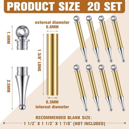 CroBlissful 20 Set Christmas Tree Ornament Woodturning Kit, Brass - Image 2