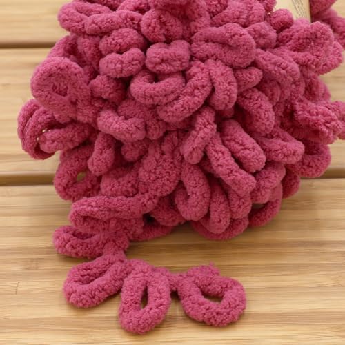 JubileeYarn Fun Finger Loops Yarn - Dusty Maroon - 3 Skeins - Image 3