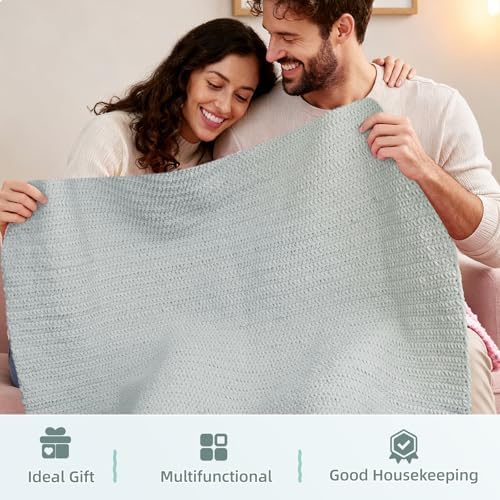 Aeelike Crochet Blanket Kit for Beginners, Easy Soft Crochet Kit, Grey - Image 2