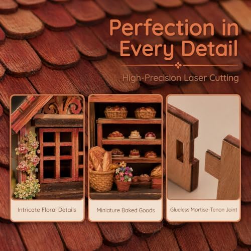 3D Wooden Bakery Shop Puzzle Miniature Building Model & Fridge Magnet - Image 6