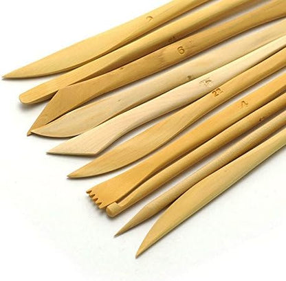 COMIART 10pcs Wooden Polymer Clay Pottery Play Dough Modeling Tools - Image 6