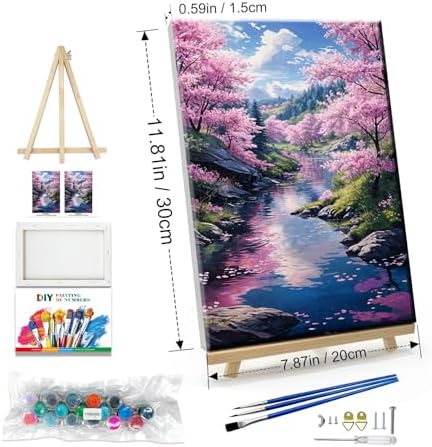 JOOZ Landscape Paint by Number Kit for Adults Beginner with Easel Forest Adult Paint by Number Kits on Canvas with Frame DIY Oil Painting Kits for Gift Home Wall Decor 7.87x11.81 Inch - Image 2