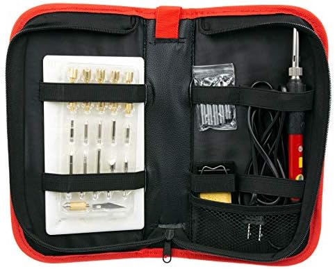Zega Woodburning & Soldering Kit – Pyrography pen with Wood Burning, Wood Embossing, Wood Carving, Wood Cutting & Electronics Soldering Tips, Razor Knife, Stand, Carrying Case and Stencils - Image 2
