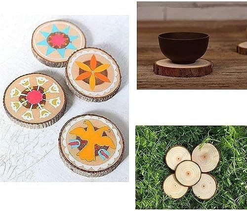 Unfinished Natural Wood Slices with Bark 20 Pcs 3.5-4 inch Craft Wood kit Circles Crafts Christmas Ornaments Rustic Wedding Decoration DIY Crafts for Crafts - Image 5