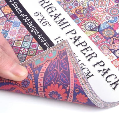 Origami Paper 50 Sheets, 6-Inch Square Double Sided Colored Craft Paper - Image 7