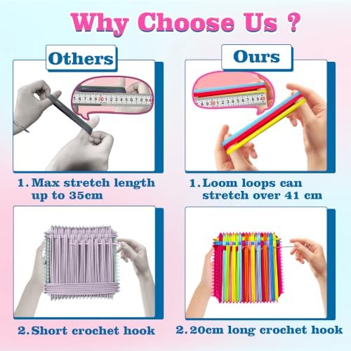 432 Pcs Weaving Loom Kit for Kids,DIY Arts & Crafts Kit with 12 Color Loops - Image 5