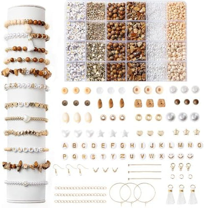 Xylise DIY Jewelry Making Kit, 1000+ Beads with Letters, Turquoise and Pearl Beads, Gold Charms, Bracelet Supplies (Colour of the Picture) by Unknown