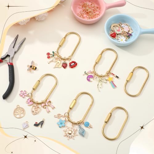 Sureio 172 Pcs Gold Brass Carabiner DIY Kit 6 Set Carabiner Bag Making - Image 7