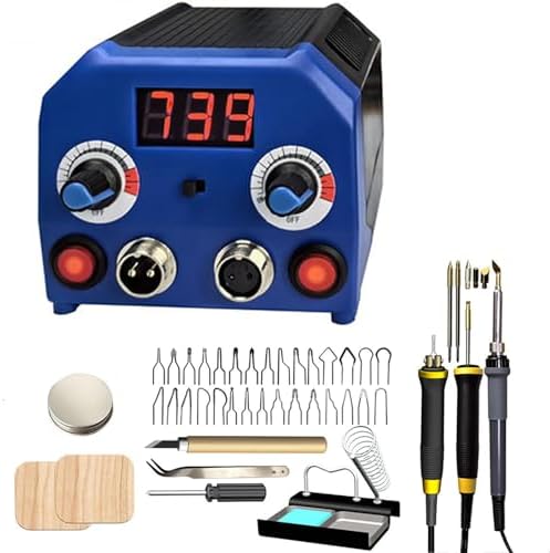 Professional Pyrography Machine, Pyrography Wood Burning Tool Set, with Detachable Wood Burning Pen, Adjustable Temperature, for DIY Engraving Craft Wood Pumpkin Caving by Unknown