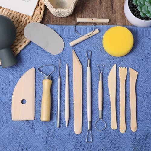 Clay Modeling Tools Kit 78-Piece, Stainless Steel & Pine Wood Clay Sculpting Tools for Carving, Trimming, Shaping, Smoothing - Pottery Tool Set for Beginners & Pros - Image 7