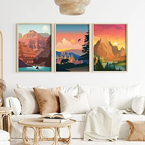 cupmod 6 Packs Paint by Number for Adults Beginners,National Park Painting by Number Kits on Canvas Without Frame,Lanscape Craft Arts for Home Wall Decor - Image 2