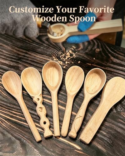 Basswood Spoon Carving Blanks 4 Pack: Soft Wood Spoon Kit for Whittling - Image 4