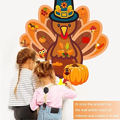 37 Pcs Fall Thanksgiving Felt Craft Kit DIY Turkey Pumpkin(Classic Style) - Image 5
