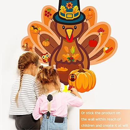 37 Pcs Fall Thanksgiving Felt Craft Kit DIY Turkey Pumpkin(Classic Style) - Image 5