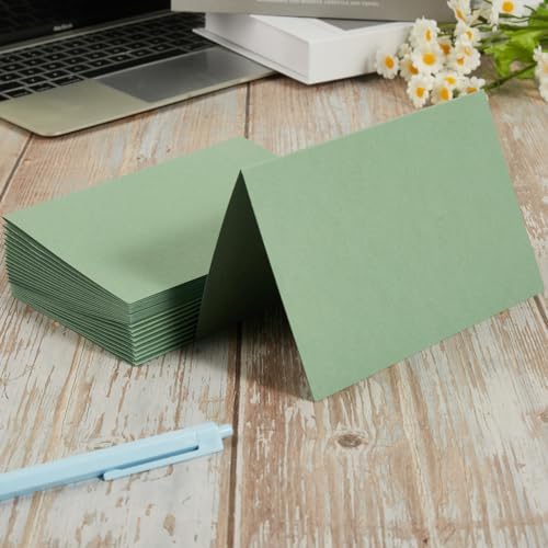 50 Pack Blank Folded Cardstock Cards, Sage-Green, 3x5 - Image 3