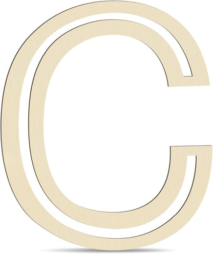 Large Wooden Letters 14 inch for Wall Decor Crafts Big Wood Letter C 1/5 Inch Thick Unfinished Alphabet Cutouts Paintable Letters for DIY Wreath Home Party Wedding Baby Nursery Decorations (C)