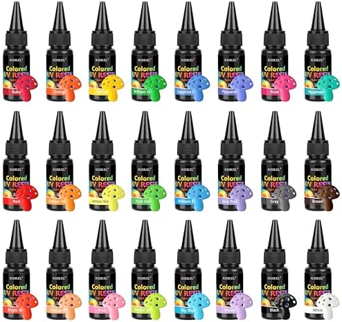 KISREL Upgrade 24 Opaque Colored UV Resin Kit, Solid Colored UV Resin by KISREL
