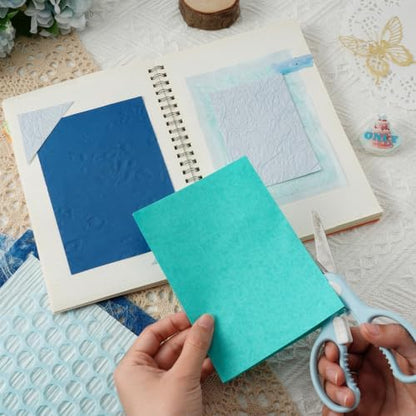 50 Sheets A5 Blue Multi Texture Junk Journal Scrapbook Decorative Paper - Image 6