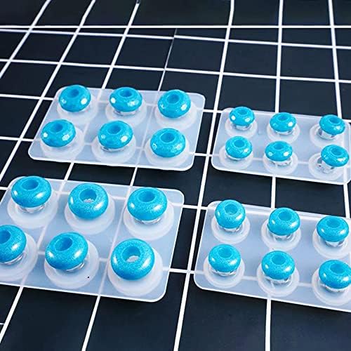 Woohome Beads Resin Moulds Set, 2 PCS Round Beads Resin Casting Mould and 2 PCS Diamond Beads Epoxy Resin Moulds with String for Bracelet, Gemstone Cabochon Jewelry Casting - Image 2