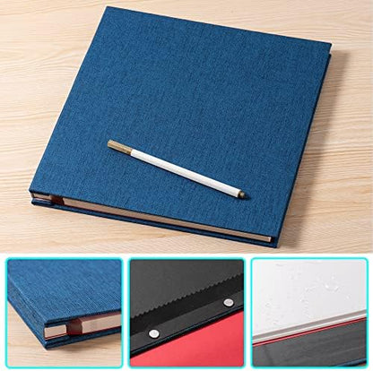 Blue Photo Album Self Adhesive Scrapbook Album for 4×6 Photos/Pictures DIY Linen Cover Album 15 Sheets/30 Blank Pages for Family Wedding, Birthday, Christmas, Anniversary - Image 5