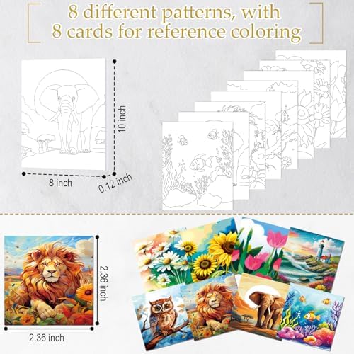 Cholemy 36 Pcs Paint and Sip Kit Gift for Adults 8''x10'',Plants Animals - Image 3