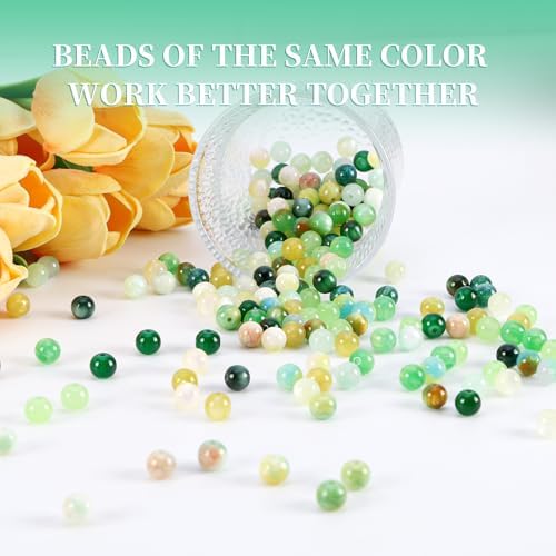 Glass Beads for Jewelry Making, 18 Colors Glass Beads for Bracelets Making kit Including 2-8mm Bead spacers/Lava Beads/Stone Rock DIY Jewelry Making Supplies for Adults, Bracelets Earring Making kit - Image 4