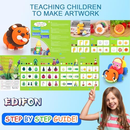 EDIFON Air Dry Clay, 48 Colors Foam Magic Modeling Clay for Kids DIY Crafts - Image 4
