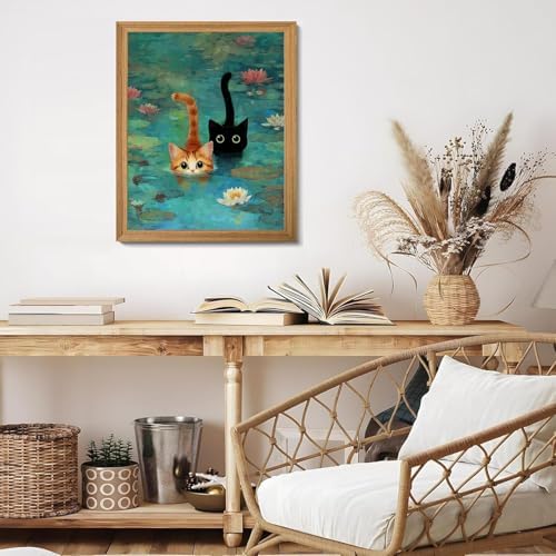 TCDZMYGS Pond Cat Paint by Numbers Kit for Adults Beginner,10x12 in - Image 3