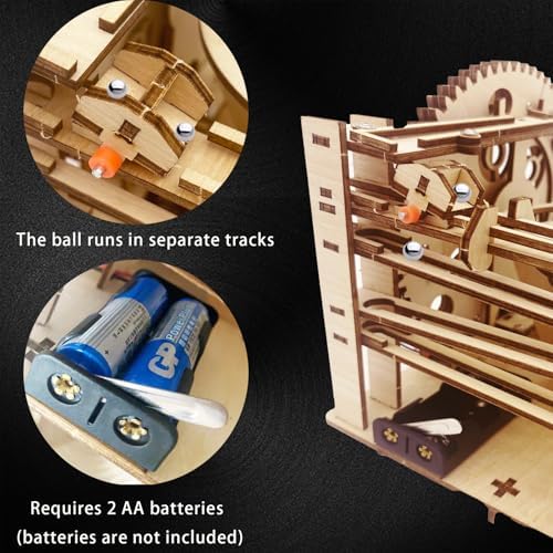 3D Puzzle Wooden Marble Run for Adults DIY Model Kit Assembly Wood Crafts - Image 4
