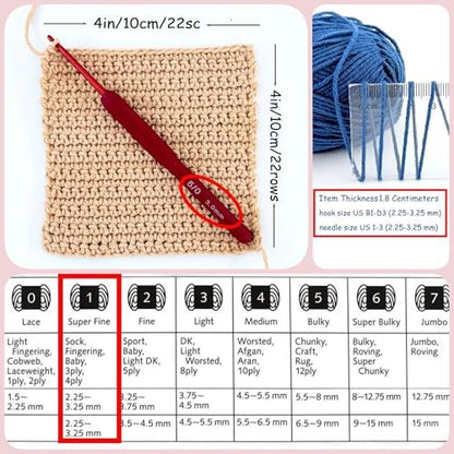 QKHEEYarn for Crocheting and Knitting 8 * 1.76 Oz (50G) /195yd,Fine/Fingering Weight (1), 60% Cotton 40% Acrylic Soft Yarn kit for Making Granny Squares and amigurumi (Light Brown) - Image 4
