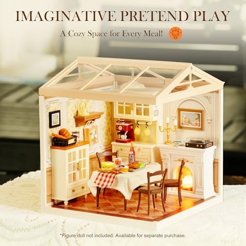 Rolife Super Creator-DIY Plastic Miniature House for Adults, Mini Blocks Model Kit Building Set for Teens 8-12, DIY Crafts/Hobbies/Building Blocks Toys for Teens&Adults (Warm Dining Room) - Image 5